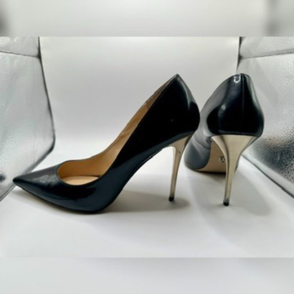 Gorgeous black stiletto heels with silver heel - Rock Republic sz 8
